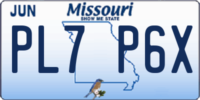 MO license plate PL7P6X