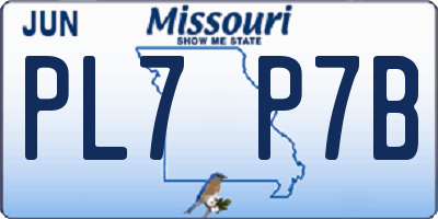 MO license plate PL7P7B