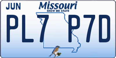 MO license plate PL7P7D