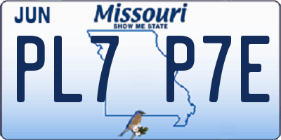 MO license plate PL7P7E