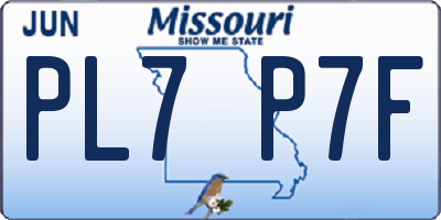 MO license plate PL7P7F