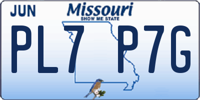 MO license plate PL7P7G