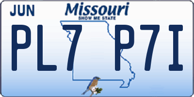 MO license plate PL7P7I