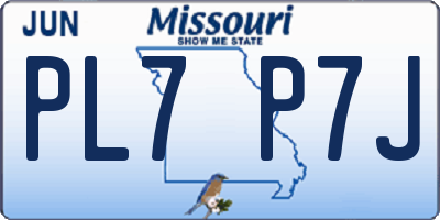 MO license plate PL7P7J
