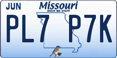 MO license plate PL7P7K