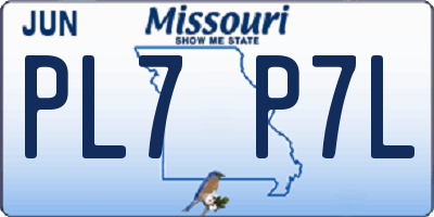 MO license plate PL7P7L