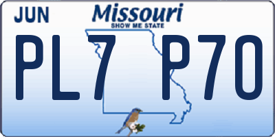 MO license plate PL7P7O
