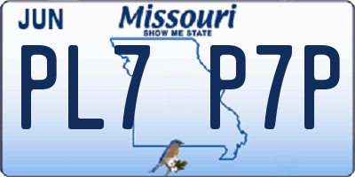 MO license plate PL7P7P