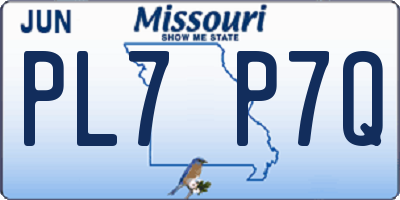 MO license plate PL7P7Q