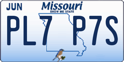 MO license plate PL7P7S
