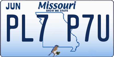 MO license plate PL7P7U