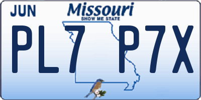 MO license plate PL7P7X