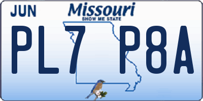 MO license plate PL7P8A