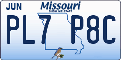 MO license plate PL7P8C