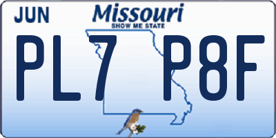 MO license plate PL7P8F