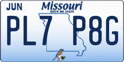 MO license plate PL7P8G