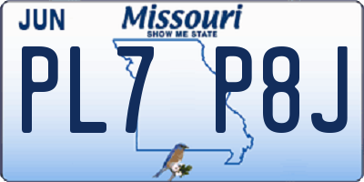 MO license plate PL7P8J