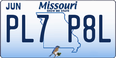 MO license plate PL7P8L