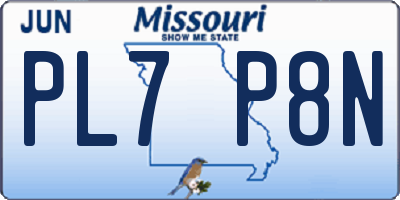 MO license plate PL7P8N