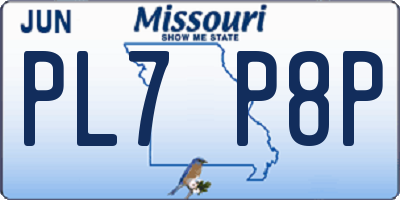 MO license plate PL7P8P