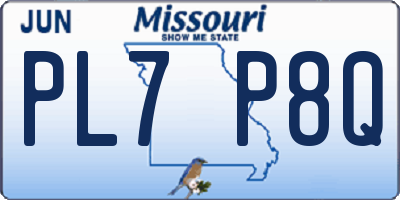 MO license plate PL7P8Q