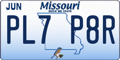 MO license plate PL7P8R
