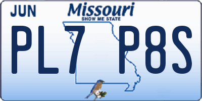 MO license plate PL7P8S