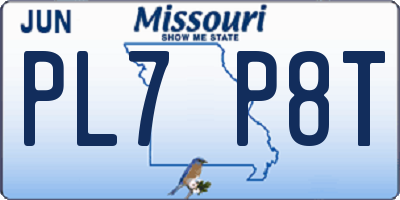 MO license plate PL7P8T