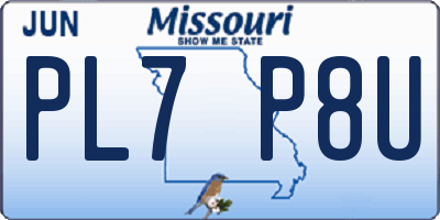 MO license plate PL7P8U