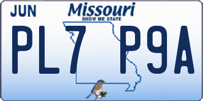 MO license plate PL7P9A