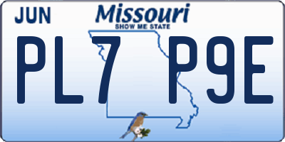 MO license plate PL7P9E