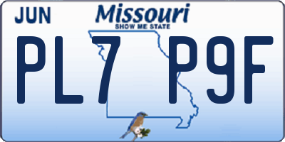 MO license plate PL7P9F