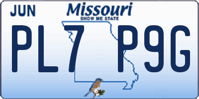 MO license plate PL7P9G