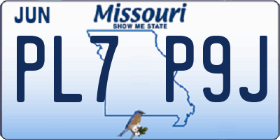 MO license plate PL7P9J