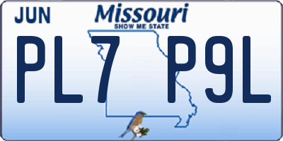 MO license plate PL7P9L