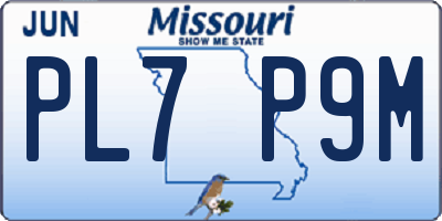 MO license plate PL7P9M