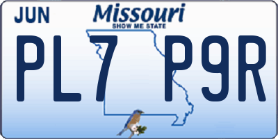 MO license plate PL7P9R