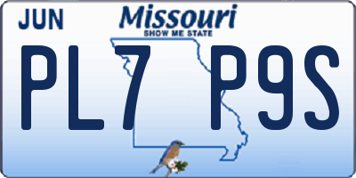 MO license plate PL7P9S