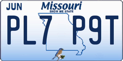 MO license plate PL7P9T