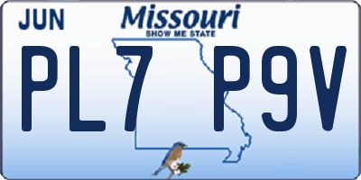 MO license plate PL7P9V