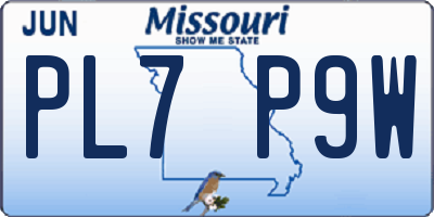 MO license plate PL7P9W
