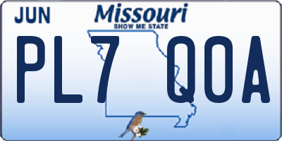 MO license plate PL7Q0A
