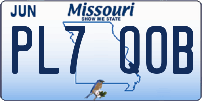 MO license plate PL7Q0B
