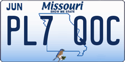 MO license plate PL7Q0C
