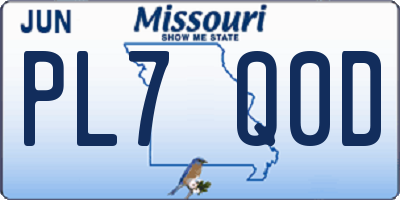 MO license plate PL7Q0D