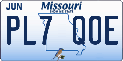 MO license plate PL7Q0E