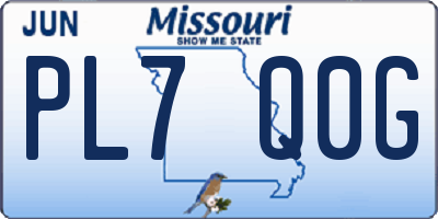 MO license plate PL7Q0G