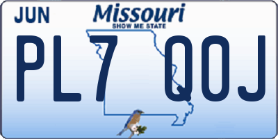 MO license plate PL7Q0J
