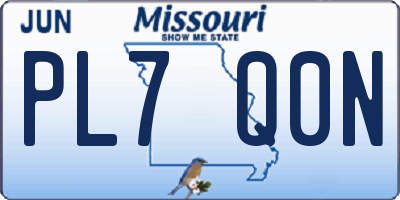 MO license plate PL7Q0N