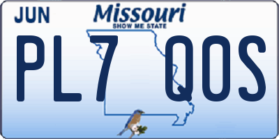 MO license plate PL7Q0S
